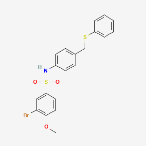 3-bromo-4-methoxy-N-{4-[(phenylthio)methyl]phenyl}benzenesulfonamide