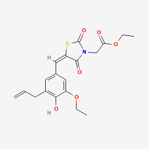 ethyl 2-[(5E)-5-[(3-ethoxy-4-hydroxy-5-prop-2-enylphenyl)methylidene]-2,4-dioxo-1,3-thiazolidin-3-yl]acetate