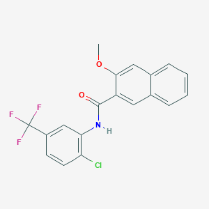 molecular formula C19H13ClF3NO2 B3543353 N-[2-chloro-5-(trifluoromethyl)phenyl]-3-methoxynaphthalene-2-carboxamide 