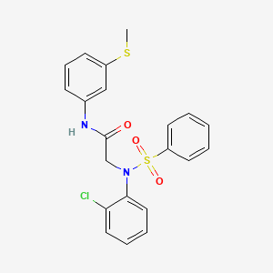 2-[N-(benzenesulfonyl)-2-chloroanilino]-N-(3-methylsulfanylphenyl)acetamide