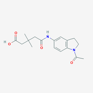 5-[(1-acetyl-2,3-dihydro-1H-indol-5-yl)amino]-3,3-dimethyl-5-oxopentanoic acid