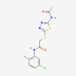 2-{[5-(acetylamino)-1,3,4-thiadiazol-2-yl]sulfanyl}-N-(5-chloro-2-methylphenyl)acetamide