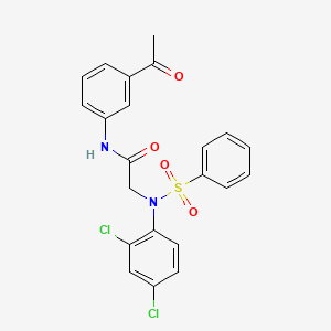 N-(3-acetylphenyl)-2-[N-(benzenesulfonyl)-2,4-dichloroanilino]acetamide