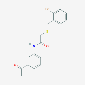 N-(3-acetylphenyl)-2-[(2-bromobenzyl)thio]acetamide