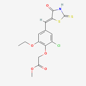 methyl {2-chloro-6-ethoxy-4-[(4-oxo-2-thioxo-1,3-thiazolidin-5-ylidene)methyl]phenoxy}acetate