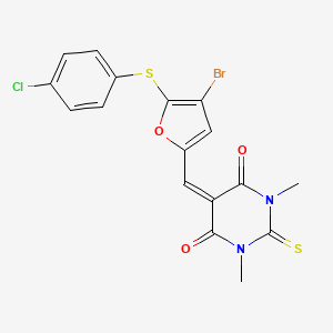 5-({4-bromo-5-[(4-chlorophenyl)sulfanyl]furan-2-yl}methylidene)-1,3-dimethyl-2-thioxodihydropyrimidine-4,6(1H,5H)-dione