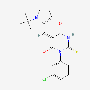 (5E)-5-[(1-tert-butyl-1H-pyrrol-2-yl)methylidene]-1-(3-chlorophenyl)-2-thioxodihydropyrimidine-4,6(1H,5H)-dione