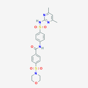 molecular formula C23H25N5O6S2 B354388 N-(4-{[(4,6-dimethyl-2-pyrimidinyl)amino]sulfonyl}phenyl)-4-(4-morpholinylsulfonyl)benzamide CAS No. 313238-97-0