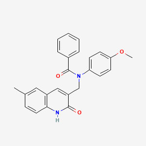 N-[(2-hydroxy-6-methyl-3-quinolinyl)methyl]-N-(4-methoxyphenyl)benzamide