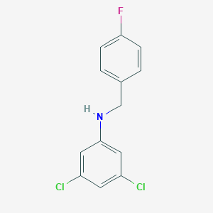 3,5-dichloro-N-[(4-fluorophenyl)methyl]aniline