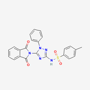 molecular formula C23H17N5O4S B3544532 N-[5-(1,3-dioxo-1,3-dihydro-2H-isoindol-2-yl)-1-phenyl-1H-1,2,4-triazol-3-yl]-4-methylbenzenesulfonamide 