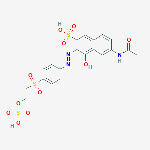 molecular formula C20H19N3O11S3 B035452 2-((4-(7-Acetamido-1-hydroxy-3-sulfo-2-naphthylazo)phenyl)sulfonyl)ethyl sulfate CAS No. 109603-48-7