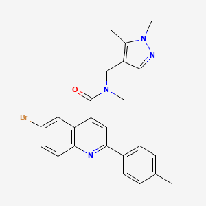 6-bromo-N-[(1,5-dimethyl-1H-pyrazol-4-yl)methyl]-N-methyl-2-(4-methylphenyl)-4-quinolinecarboxamide