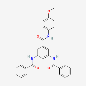 molecular formula C28H23N3O4 B3545290 3,5-dibenzamido-N-(4-methoxyphenyl)benzamide 