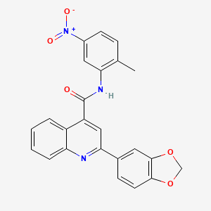 molecular formula C24H17N3O5 B3545298 2-(2H-13-BENZODIOXOL-5-YL)-N-(2-METHYL-5-NITROPHENYL)QUINOLINE-4-CARBOXAMIDE 