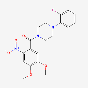 (4,5-DIMETHOXY-2-NITROPHENYL)[4-(2-FLUOROPHENYL)PIPERAZINO]METHANONE