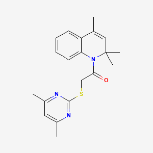 2-[(4,6-DIMETHYLPYRIMIDIN-2-YL)SULFANYL]-1-(2,2,4-TRIMETHYL-1,2-DIHYDROQUINOLIN-1-YL)ETHAN-1-ONE