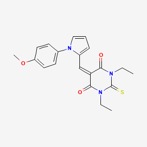 molecular formula C20H21N3O3S B3545357 1,3-DIETHYL-5-{[1-(4-METHOXYPHENYL)PYRROL-2-YL]METHYLIDENE}-2-SULFANYLIDENE-1,3-DIAZINANE-4,6-DIONE 