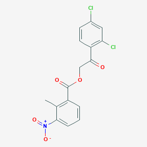 molecular formula C16H11Cl2NO5 B3545367 2-(2,4-dichlorophenyl)-2-oxoethyl 2-methyl-3-nitrobenzoate 