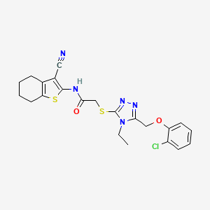 2-({5-[(2-chlorophenoxy)methyl]-4-ethyl-4H-1,2,4-triazol-3-yl}sulfanyl)-N-(3-cyano-4,5,6,7-tetrahydro-1-benzothiophen-2-yl)acetamide