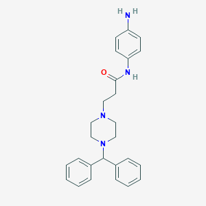 molecular formula C26H30N4O B035454 1-Piperazinepropanamide, N-(4-aminophenyl)-4-(diphenylmethyl)- CAS No. 107314-44-3