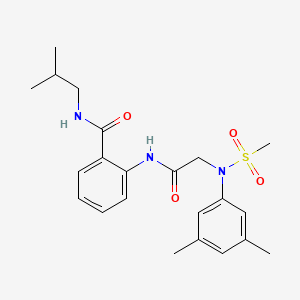 molecular formula C22H29N3O4S B3545405 2-{[N-(3,5-dimethylphenyl)-N-(methylsulfonyl)glycyl]amino}-N-isobutylbenzamide 