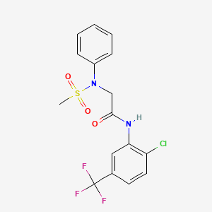 molecular formula C16H14ClF3N2O3S B3545420 N~1~-[2-chloro-5-(trifluoromethyl)phenyl]-N~2~-(methylsulfonyl)-N~2~-phenylglycinamide 