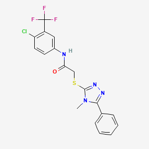 N-[4-chloro-3-(trifluoromethyl)phenyl]-2-[(4-methyl-5-phenyl-4H-1,2,4-triazol-3-yl)thio]acetamide