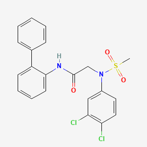 molecular formula C21H18Cl2N2O3S B3545467 N~1~-2-biphenylyl-N~2~-(3,4-dichlorophenyl)-N~2~-(methylsulfonyl)glycinamide 