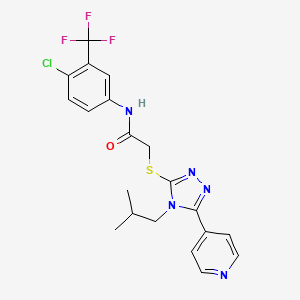 molecular formula C20H19ClF3N5OS B3545484 N-[4-chloro-3-(trifluoromethyl)phenyl]-2-{[4-isobutyl-5-(4-pyridinyl)-4H-1,2,4-triazol-3-yl]thio}acetamide 