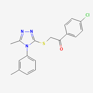 1-(4-chlorophenyl)-2-{[5-methyl-4-(3-methylphenyl)-4H-1,2,4-triazol-3-yl]thio}ethanone