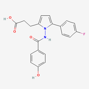 3-[5-(4-fluorophenyl)-1-{[(4-hydroxyphenyl)carbonyl]amino}-1H-pyrrol-2-yl]propanoic acid