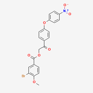 molecular formula C22H16BrNO7 B3545523 2-[4-(4-nitrophenoxy)phenyl]-2-oxoethyl 3-bromo-4-methoxybenzoate 