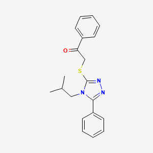 molecular formula C20H21N3OS B3545526 2-[(4-isobutyl-5-phenyl-4H-1,2,4-triazol-3-yl)thio]-1-phenylethanone 