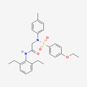 molecular formula C27H32N2O4S B3545529 N~1~-(2,6-diethylphenyl)-N~2~-[(4-ethoxyphenyl)sulfonyl]-N~2~-(4-methylphenyl)glycinamide 