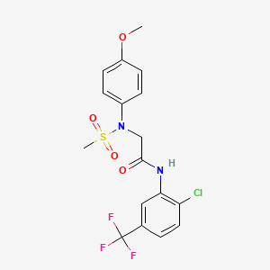 molecular formula C17H16ClF3N2O4S B3545532 N~1~-[2-chloro-5-(trifluoromethyl)phenyl]-N~2~-(4-methoxyphenyl)-N~2~-(methylsulfonyl)glycinamide 