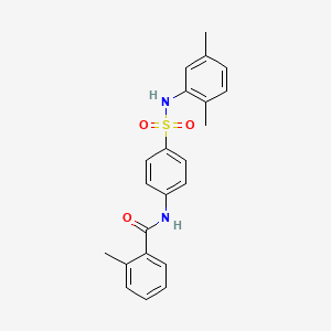 molecular formula C22H22N2O3S B3545550 N-[4-[(2,5-dimethylphenyl)sulfamoyl]phenyl]-2-methylbenzamide 