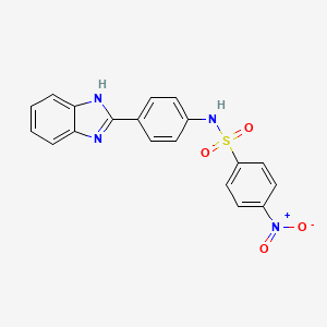 molecular formula C19H14N4O4S B3545565 N-[4-(1H-benzimidazol-2-yl)phenyl]-4-nitrobenzenesulfonamide 