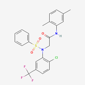 2-{N-[2-CHLORO-5-(TRIFLUOROMETHYL)PHENYL]BENZENESULFONAMIDO}-N-(2,5-DIMETHYLPHENYL)ACETAMIDE