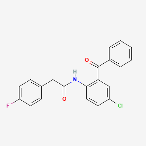 molecular formula C21H15ClFNO2 B3545594 N-(2-benzoyl-4-chlorophenyl)-2-(4-fluorophenyl)acetamide 