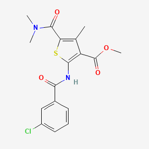 molecular formula C17H17ClN2O4S B3545599 METHYL 2-(3-CHLOROBENZAMIDO)-5-(DIMETHYLCARBAMOYL)-4-METHYLTHIOPHENE-3-CARBOXYLATE 