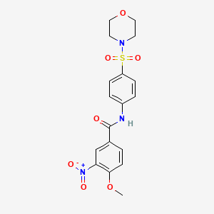 molecular formula C18H19N3O7S B3545626 4-METHOXY-N-[4-(MORPHOLINOSULFONYL)PHENYL]-3-NITROBENZAMIDE 