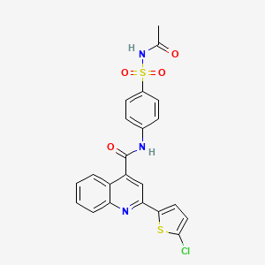 molecular formula C22H16ClN3O4S2 B3545650 N-{4-[(acetylamino)sulfonyl]phenyl}-2-(5-chloro-2-thienyl)-4-quinolinecarboxamide 