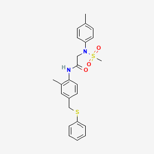 molecular formula C24H26N2O3S2 B3545655 N~2~-(4-methylphenyl)-N~1~-{2-methyl-4-[(phenylthio)methyl]phenyl}-N~2~-(methylsulfonyl)glycinamide 