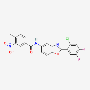 molecular formula C21H12ClF2N3O4 B3545674 N-[2-(2-chloro-4,5-difluorophenyl)-1,3-benzoxazol-5-yl]-4-methyl-3-nitrobenzamide 