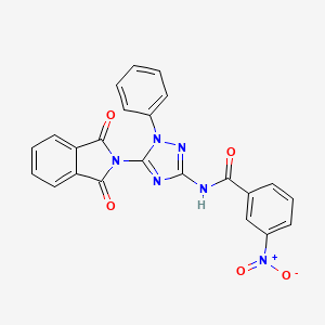 molecular formula C23H14N6O5 B3545688 N-[5-(1,3-dioxoisoindol-2-yl)-1-phenyl-1,2,4-triazol-3-yl]-3-nitrobenzamide 