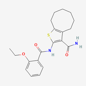 molecular formula C20H24N2O3S B3545696 2-[(2-ethoxybenzoyl)amino]-4,5,6,7,8,9-hexahydrocycloocta[b]thiophene-3-carboxamide 