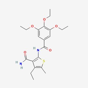 molecular formula C21H28N2O5S B3545710 4-ethyl-5-methyl-2-[(3,4,5-triethoxybenzoyl)amino]-3-thiophenecarboxamide 