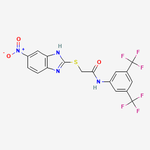 N-[3,5-bis(trifluoromethyl)phenyl]-2-[(5-nitro-1H-benzimidazol-2-yl)sulfanyl]acetamide