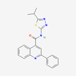 2-phenyl-N-[5-(propan-2-yl)-1,3,4-thiadiazol-2-yl]quinoline-4-carboxamide